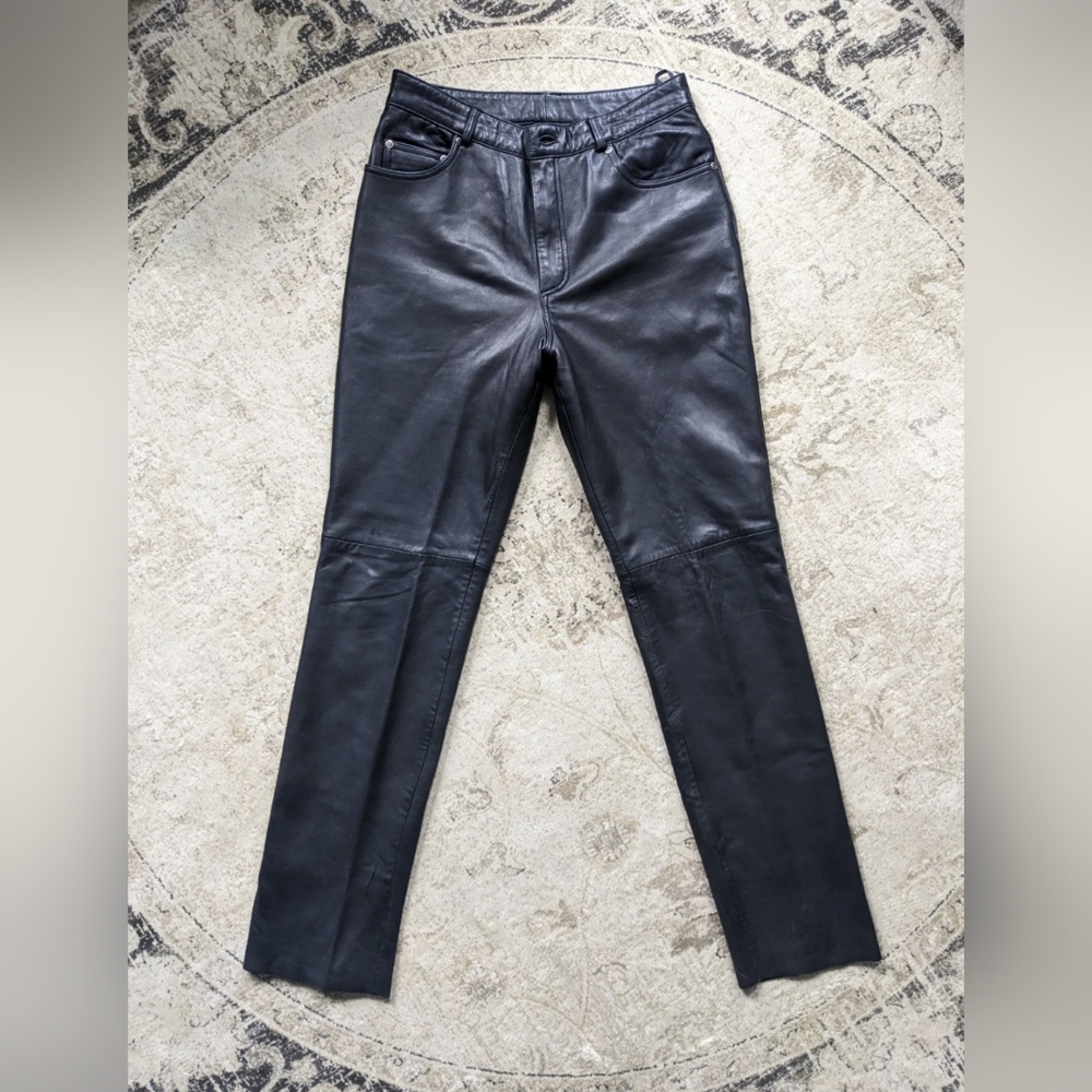 Siena Studio Women's Vintage Black Leather Pants Size 10